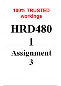 HRD4801 Assignment 3 (COMPLETE ANSWERS) 2024 (519610) - DUE 17 July 2024 ; 100% TRUSTED Complete, trusted solutions and explanations. 