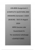 LML4806 Assignment 1 and 2 (Complete Questions and Solutions) - Semester 2, 2024