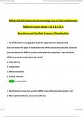 NR565/ NR 565 Advanced Pharmacology Care of the Fundamentals Midterm Exam: Week 1 & 2 & 3 & 4 Questions and Verified Answers Chamberlain (Verified Answers)