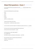 Chem PLQ questions - Exam 1 Questions With 100% Correct Answers.