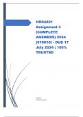 HRD4801 Assignment 3 (COMPLETE ANSWERS) 2024 (519610) - DUE 17 July 2024 Course Strategic Human Resource Development (HRD4801) Institution University Of South Africa (Unisa) Book Strategic Human Resource Development