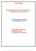 Test Bank for Strategic Management Text and Cases, 11th Edition Dess (All Chapters included)