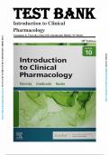 Test Bank - Introduction to Clinical Pharmacology 10th Edition (Visovsky, 2021)