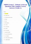 NIHSS Group C - Patients 1-6 for me Questions with Complete Correct  Answers | Grade A+