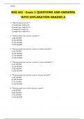 NSG 441 - Exam 1 QUESTIONS AND ANSWERS WITH EXPLANATION GRADED A