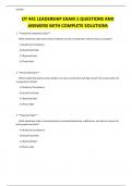 OT 441 LEADERSHIP EXAM 1 QUESTIONS AND ANSWERS WITH COMPLETE SOLUTIONS