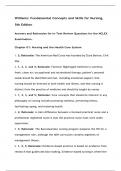 Williams: Fundamental Concepts and Skills for Nursing, 5th Edition Answers and Rationales for In-Text Review Questions for the NCLEX Examination.