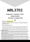 MRL3702 Assignment 1 (ANSWERS) Semester 2 2024 - DISTINCTION GUARANTEED