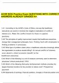 ACHE BOG Practice Exam QUESTIONS WITH CORRECT ANSWERS ALREADY GRADED A+