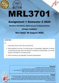 MRL3701 Assignment 1 (COMPLETE ANSWERS) Semester 2 2024 - DUE 30 August 2024 