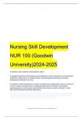 Nursing Skill Development NUR 100 (Goodwin University)2024-2025