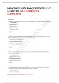 2024/2025  MSN 560 QUESTIONS AND  ANSWERS (ALL CORRECT &  ACCURATE) 