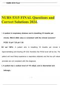 NURS 5315 FINAL Questions and Correct Solutions 2024.