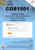 COS1521 Assignment 3 (COMPLETE ANSWERS) 2024 (532267) - DUE 22 July 2024