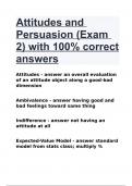 Attitudes and Persuasion (Exam 2) with 100% correct answers