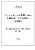 (Capella) HIM4640 Electronic Health Records & Health Information Systems Exam Guide 2024.