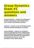 Group Dynamics Exam #1 questions and answers