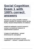 Social Cognition Exam 1 with 100% correct answers