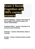 Exam 2 Social Cognition with 100% correct answers