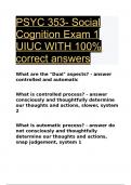 PSYC 353- Social Cognition Exam 1 UIUC WITH 100- correct answers