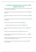 Cardiology Coding Questions And Answers With Complete Study Tests