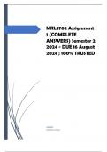 MRL3702 Assignment 1 (COMPLETE ANSWERS) Semester 2 2024 - DUE 16 August 2024 Course Labour Law (MRL3702) Institution University Of South Africa (Unisa) Book Essential Labour Law