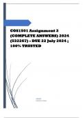 COS1501 Assignment 3 (COMPLETE ANSWERS) 2024 (532267) - DUE 22 July 2024 Course Theoretical Computer Science I (COS1501) Institution University Of South Africa (Unisa) Book Foundations of Software Technology and Theoretical Computer Science