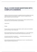 Week 4 CCDS EXAM QUESTIONS WITH COMPLETE ANSWERS