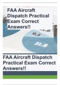 FAA Aircraft Dispatch Practical Exam Correct Answers!!