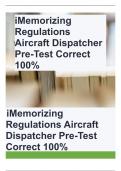 iMemorizing Regulations Aircraft Dispatcher Pre-Test Correct 100%