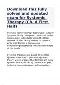 Download this fully solved and updated exam for Systemic Therapy (Ch. 4 First Half)