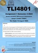 TLI4801 Assignment 1 (COMPLETE ANSWERS) Semester 2 2024 (790561) - DUE 19 August 2024