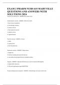 EXAM 2 PHARM NURS 615 MARYVILLE QUESTIONS AND ANSWERS WITH SOLUTIONS 2024