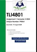 TLI4801 Assignment 1 (QUALITY ANSWERS) Semester 2 2024