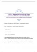 CHHA TEST QUESTIONS 2024 WITH GUARANTEED ACCURATE ANSWERS