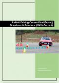 Airfield Driving Course Final Exam || Questions & Solutions (100% Correct)