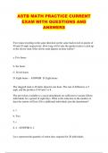 ASTB MATH PRACTICE CURRENT EXAM WITH QUESTIONS AND ANSWERS