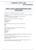 PACKAGE DEAL FOR CARDIAC CATH LAB NURSING CARE QUESTIONS WITH 100% CORRECT ANSWER