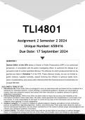 TLI4801 Assignment 2 (ANSWERS) Semester 2 2024 - DISTINCTION GUARANTEED