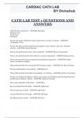 CATH LAB TEST 1 QUESTIONS AND ANSWERS