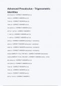 Advanced Pre-Calculus - Trigonometric Identities Questions and and answers (1).