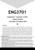 ENG3701 Assignment 1 (ANSWERS) Semester 2 2024 - DISTINCTION GUARANTEED