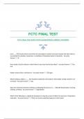 FCTC FINAL TEST EXAM WITH GUARANTEED CORRECT ANSWERS