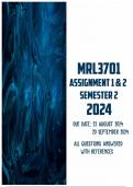 MRL3701 Assignment 1 and 2 Semester 2 2024 | Due 23 August 2024