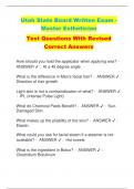 Utah State Board Written Exam - Master Esthetician Test Questions With Revised  Correct Answers