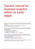 Solution manual for  business analytics  edition by sanjiv  jaggia