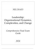 (JHU) NR.210.653 Leadership( Organizational Dynamics, Complexities, & Change) Comprehensive Exam