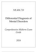 (JHU) NR.406.710 Differential Diagnosis of Mental Disorders Comprehensive Midterm Exam Guide