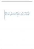 U4L1C1 - Lesson 1 Quiz 1_ 7.1 TTL 706 Teaching Content Literacy in Grades K-12 