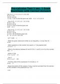 Pre-calculus Test 1 sec. 1 Exam Questions with Correct Answers